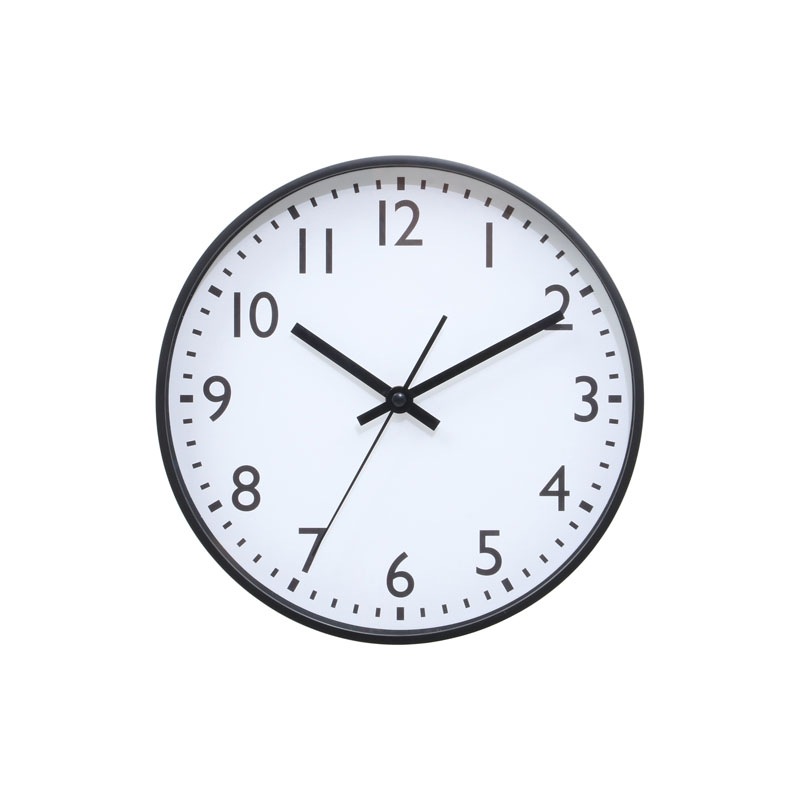 【セット数:6pcs】静音式掛時計シンプル ２５㎝ [C/D:37858][C/D:37859]