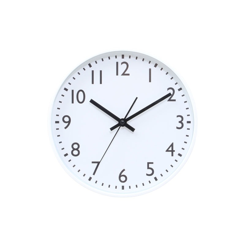 【セット数:6pcs】静音式掛時計シンプル ２５㎝ [C/D:37858][C/D:37859]