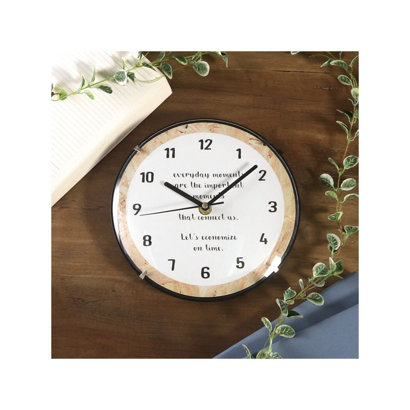 【セット数:6pcs】カバー付ウォールクロックＷＨＩＴＥ [C/D:36888]