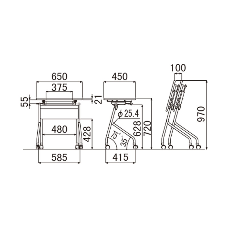 UOTテーブル　UOT-6545（M13）OAK