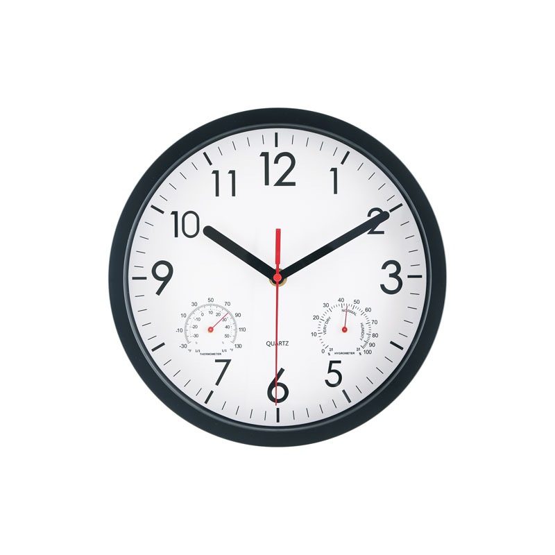 【セット数:6pcs】掛時計 温湿度計付 アーバン ２５ｃｍ [C/D:37860][C/D:37861]