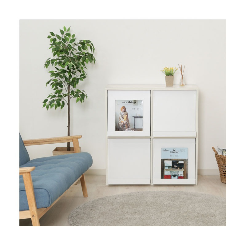 ディスプレイラック ４マス ホワイト ＤＰ８０８５ＷＨ ８７００８ C/D:86034