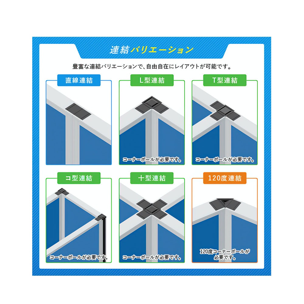 ホワイトローパーテーション(H1200×W700) PM0712-WH