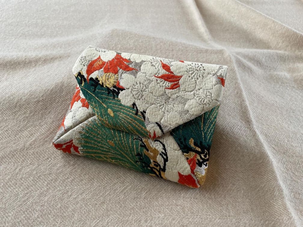 数寄屋袋／SUKI（中）アンティーク着物（帯）