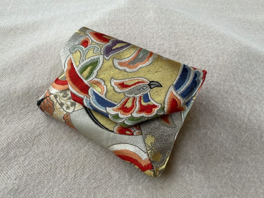 数寄屋袋／SUKI（中）アンティーク着物（帯）