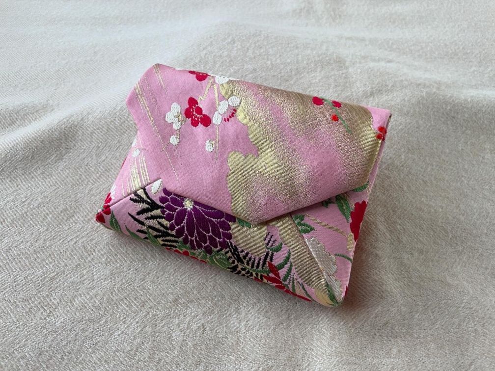 数寄屋袋／SUKI（中）アンティーク着物（帯）