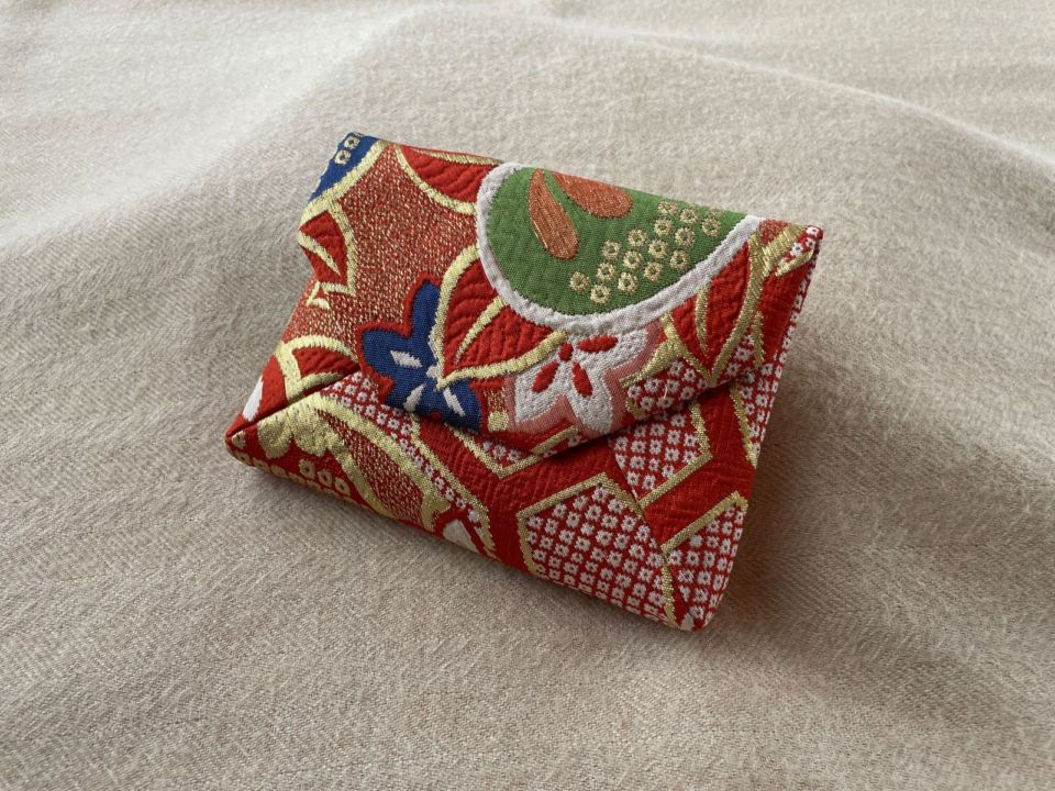 数寄屋袋／SUKI（中）アンティーク着物（帯）