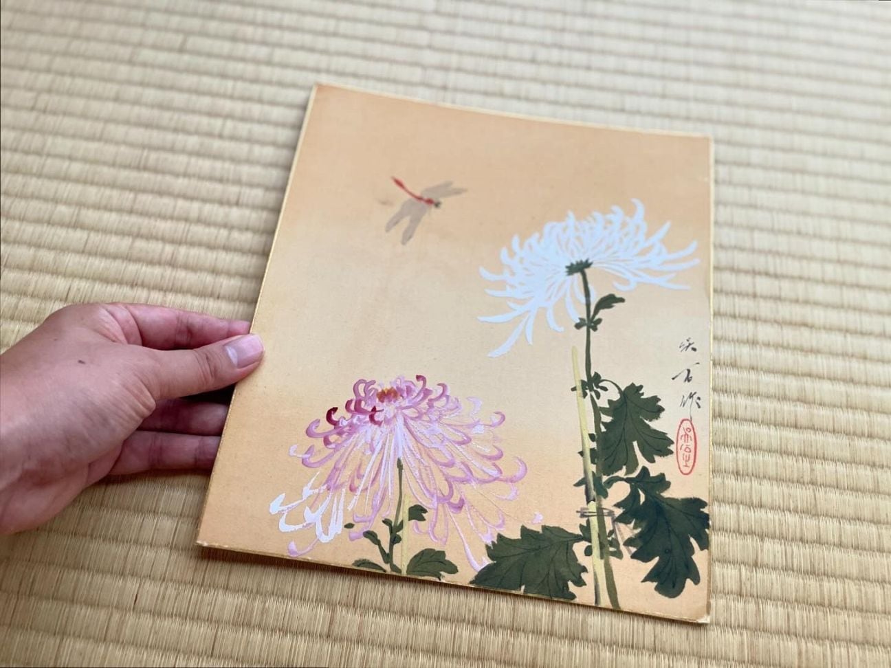 アンティークの色紙（重陽の節句）