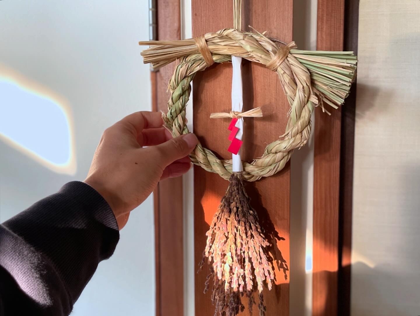 2025年しめ縄リース（緑米）