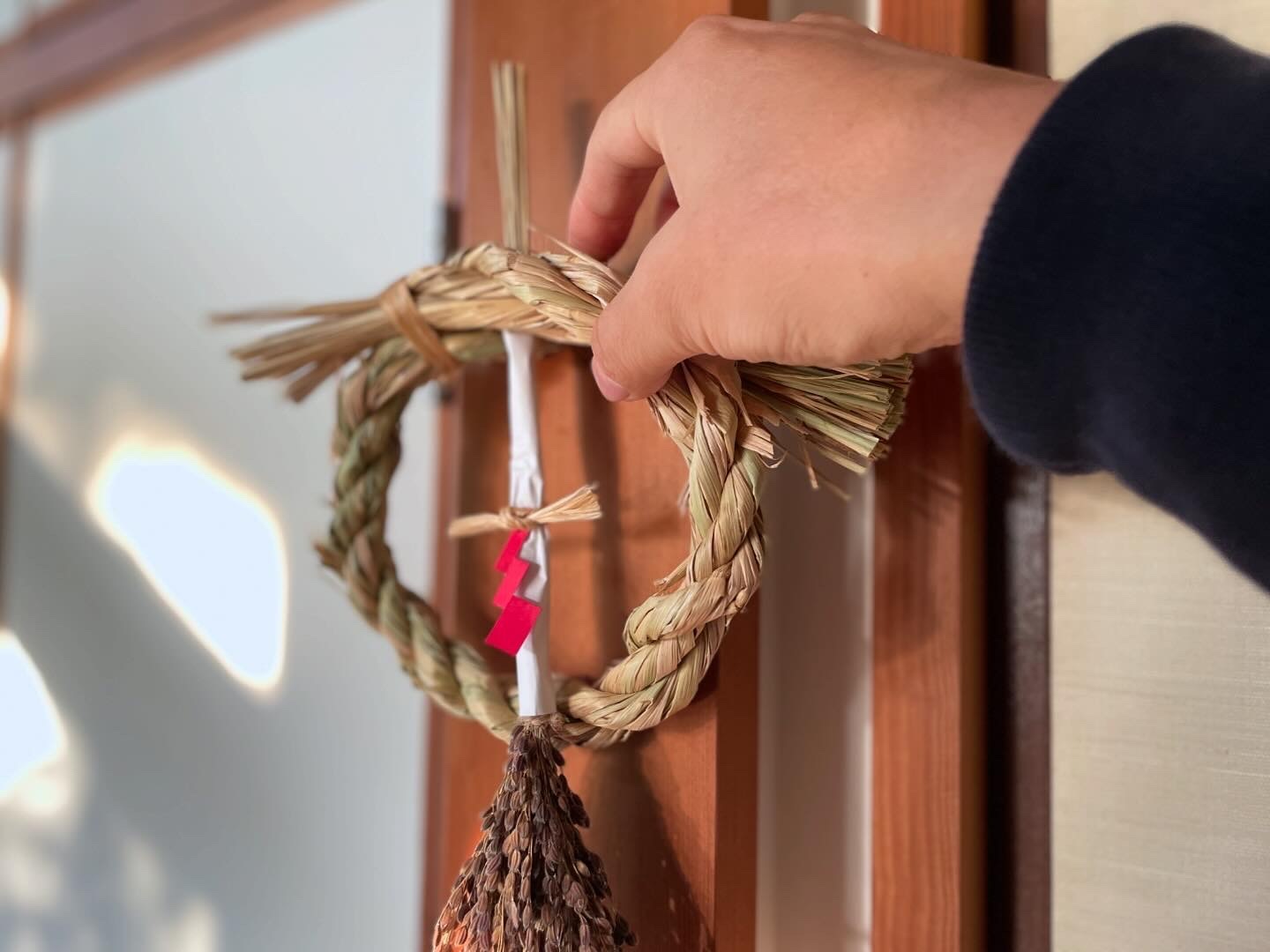 2025年しめ縄リース（緑米）