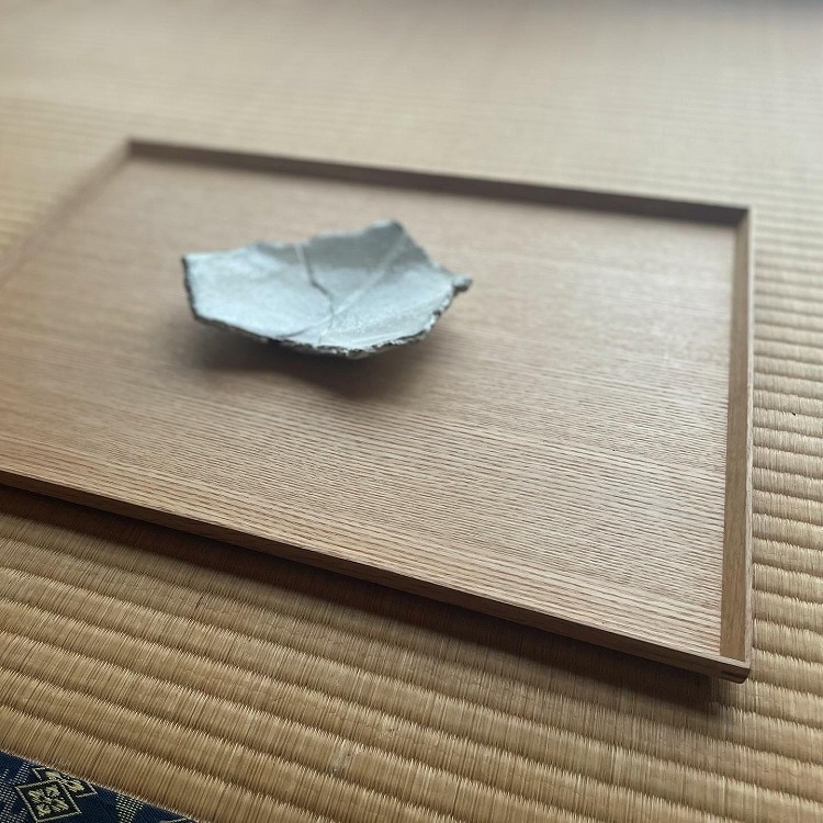 白木塗 タモ 長方形トレー