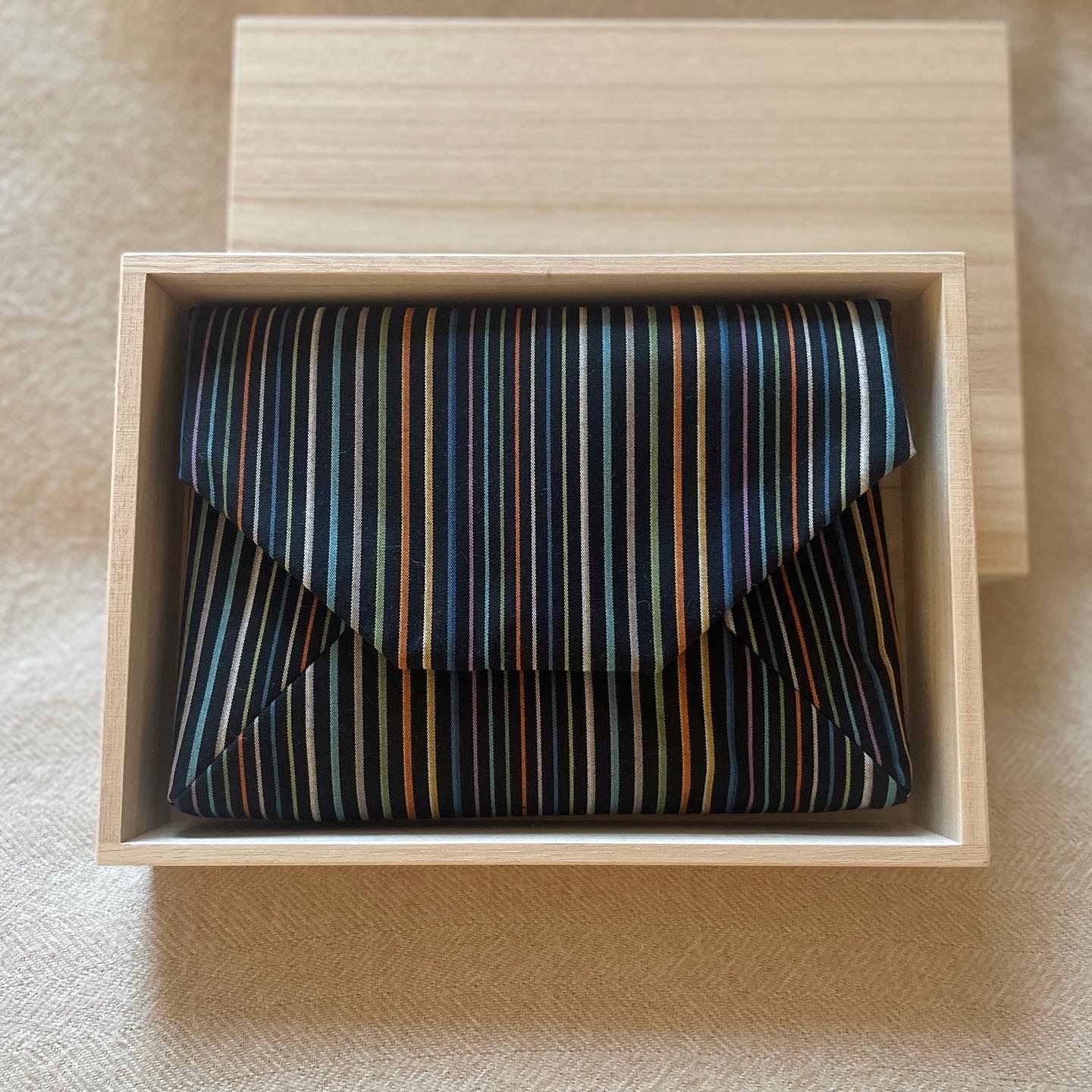 数寄屋袋／SUKI（大） 縞縞 小倉織