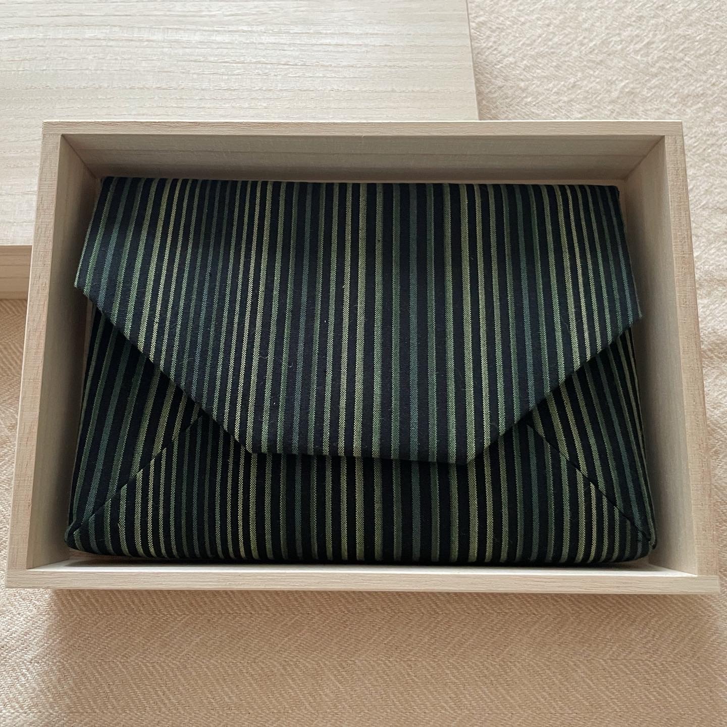 数寄屋袋／SUKI（大） 縞縞 小倉織