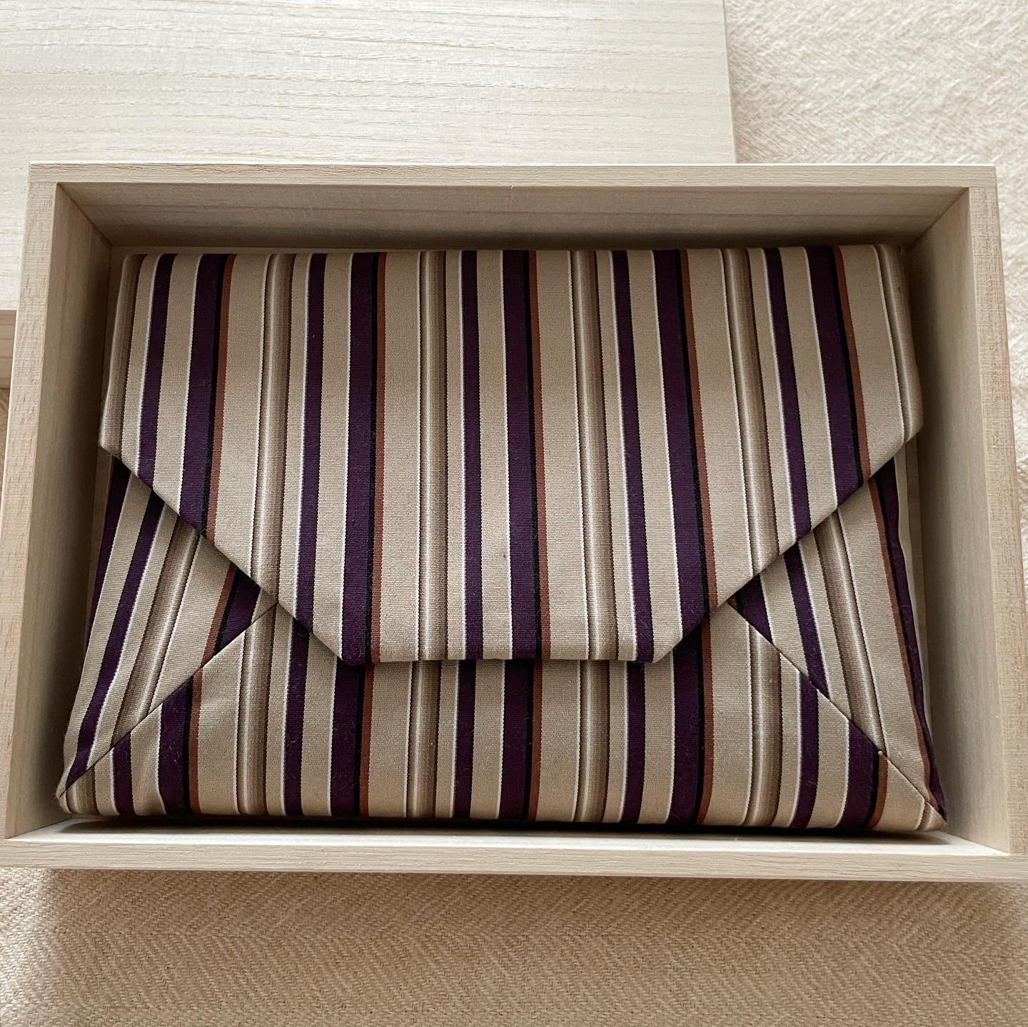 数寄屋袋／SUKI（大） 縞縞 小倉織