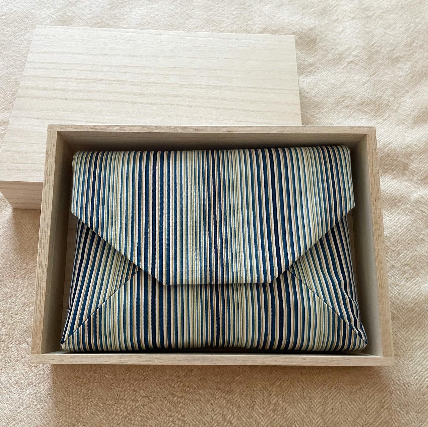 数寄屋袋/SUKI(大) 縞縞 小倉織