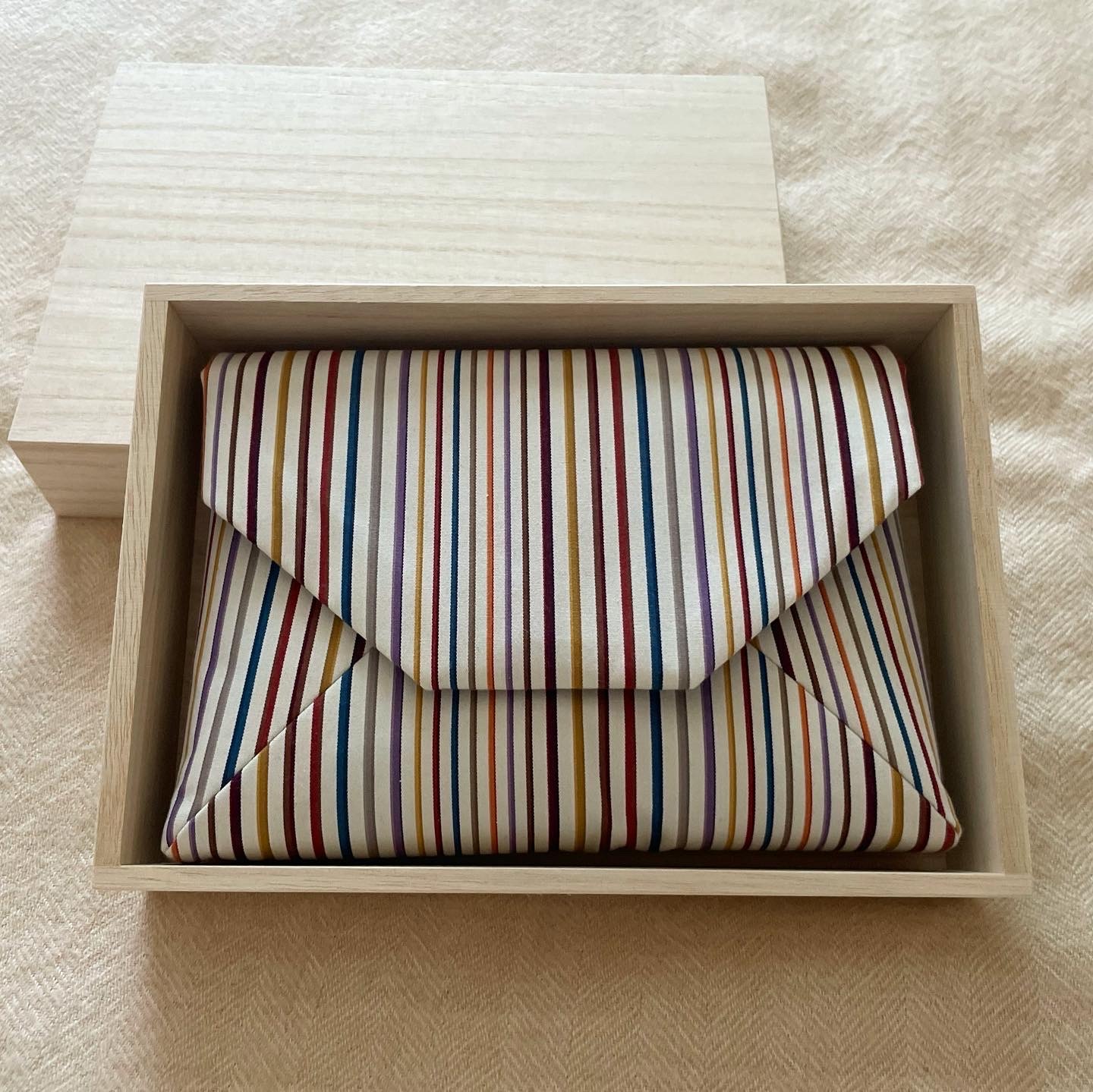 数寄屋袋／SUKI（大） 縞縞 小倉織