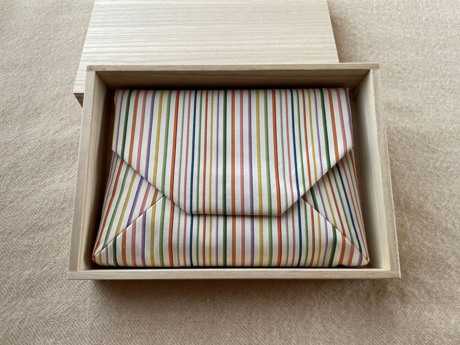 数寄屋袋／SUKI（大） 縞縞 小倉織