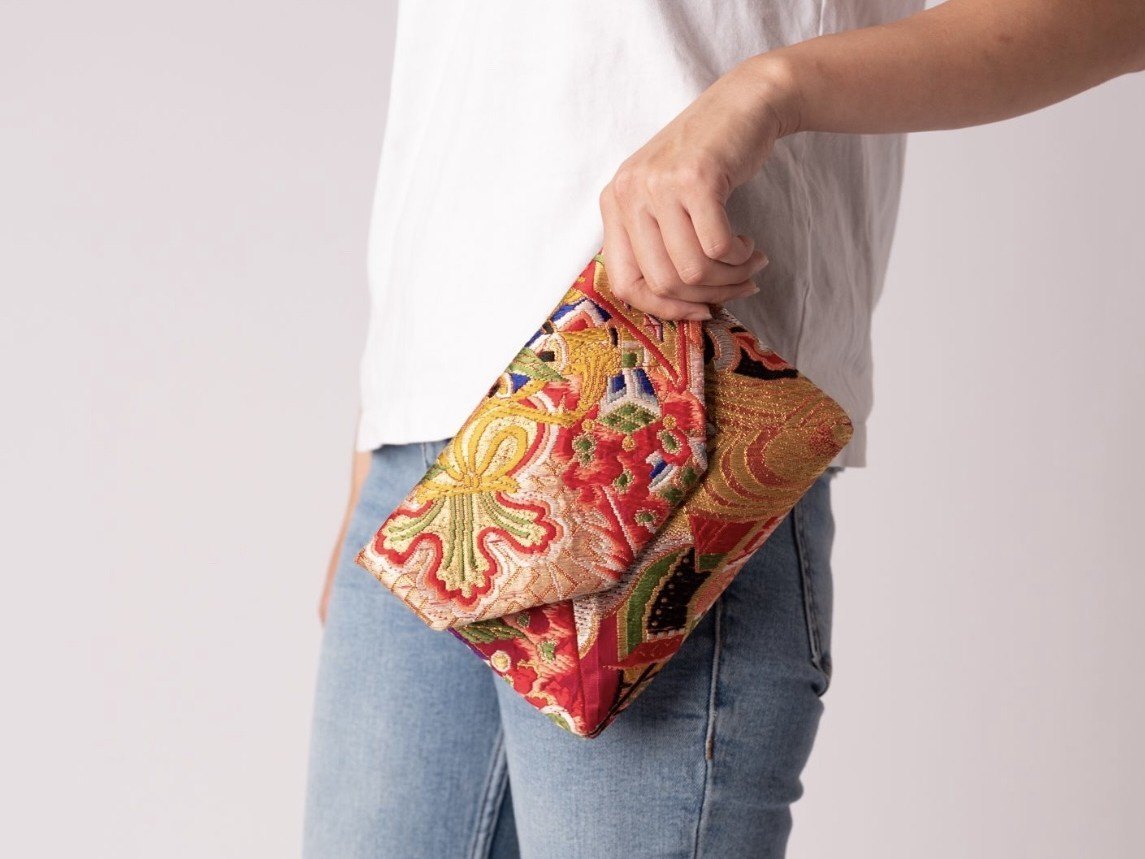 数寄屋袋／SUKI（大）アンティーク着物（帯）