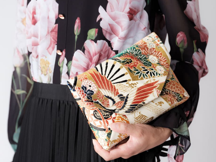 数寄屋袋／SUKI（大）アンティーク着物（帯）