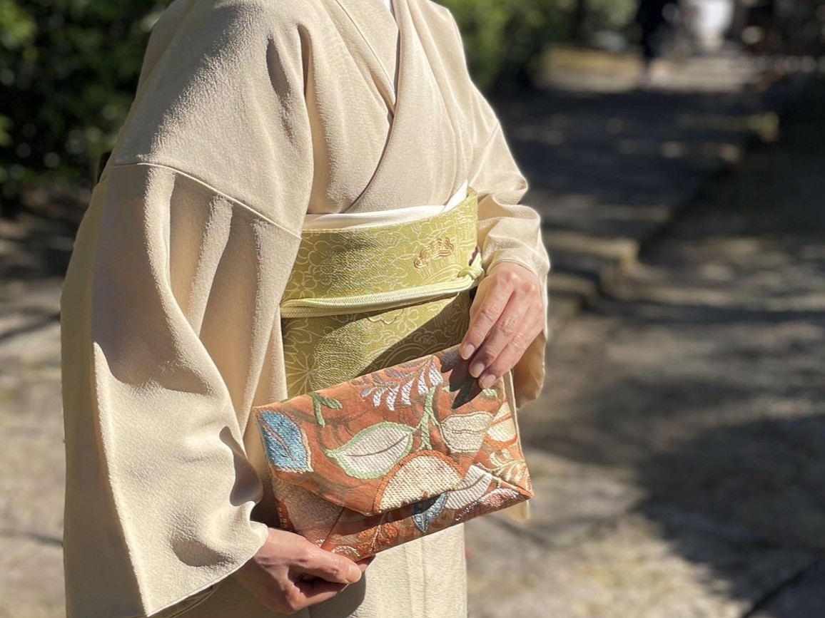 数寄屋袋／SUKI（大）アンティーク着物（帯）