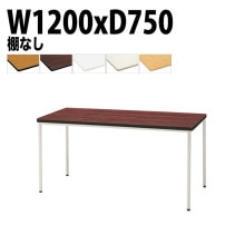 ミーティングテーブル TDWS-T1275M 幅120x奥行75x高さ70cm エラストマエッジ 棚なし 塗装脚 丸脚 【法人様配送料無料(北海道 沖縄 離島を除く)】 会議用テーブル 会議室 テーブ