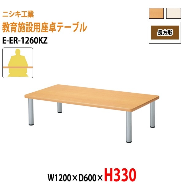 保育園 テーブル 幼稚園 机 E-ER-1260KZ 幅120x奥行60x高さ33cm 角型 学童保育 託児所 塾 子供用テーブル キッズテーブル 長机 軽量 軽い 日本製 国産