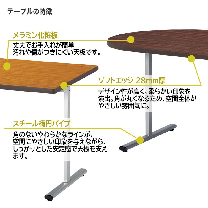 ミーティングテーブル E-KRT-1875K W180xD75xH70cm 角型 【法人様配送料無料(北海道 沖縄 離島を除く)】 会議用テーブル 会議テーブル長机 会議室 会議机