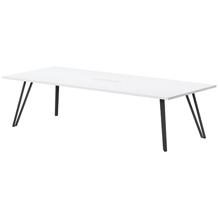 ミーティングテーブル 6人用 E-VTW-2812W 幅280x奥行120x高さ72cm 角型 配線ボックス付 【法人様配送料無料(北海道 沖縄 離島を除く)】 会議用テーブル おしゃれ 会議用テーブル 長机 なが机 会議室 テーブル 重厚感 打ち合わせ 事務机 オフィス デスク 事務所