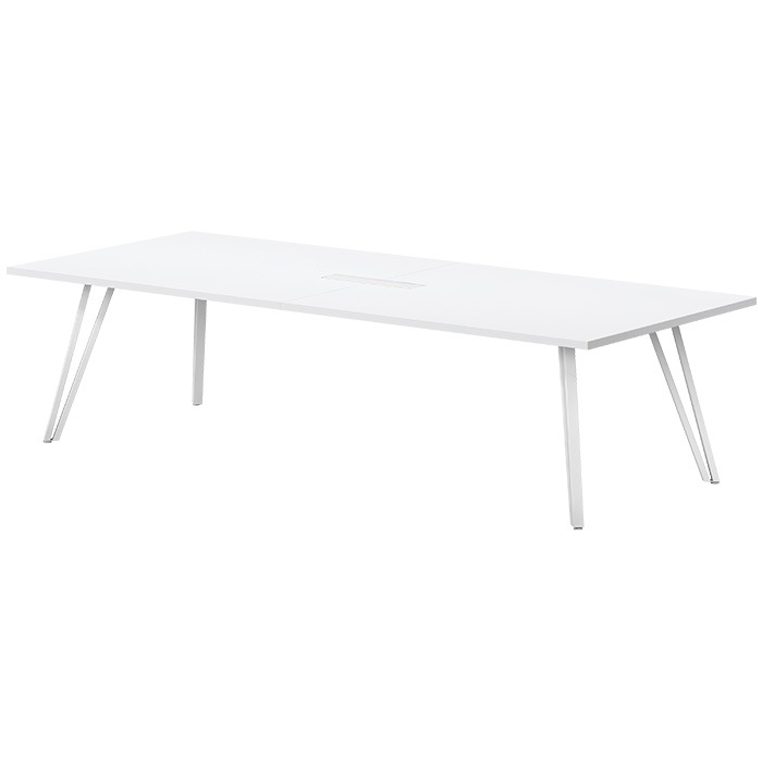 ミーティングテーブル 6人用 E-VTW-2812W 幅280x奥行120x高さ72cm 角型 配線ボックス付 【法人様配送料無料(北海道 沖縄 離島を除く)】 会議用テーブル おしゃれ 会議用テーブル 長机 なが机 会議室 テーブル 重厚感 打ち合わせ 事務机 オフィス デスク 事務所