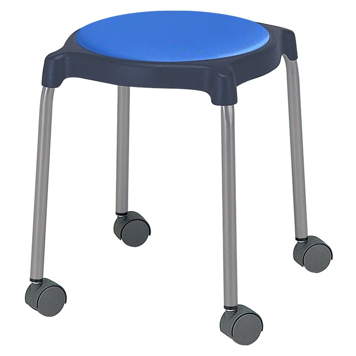 スツール 丸椅子 E-CUPPO-CC 幅37x奥行37cm 座面高44.5cm 座面Φ36cm 背なし キャスター付 丸イス 事務椅子 おしゃれ ニシキ工業 オフィス家具