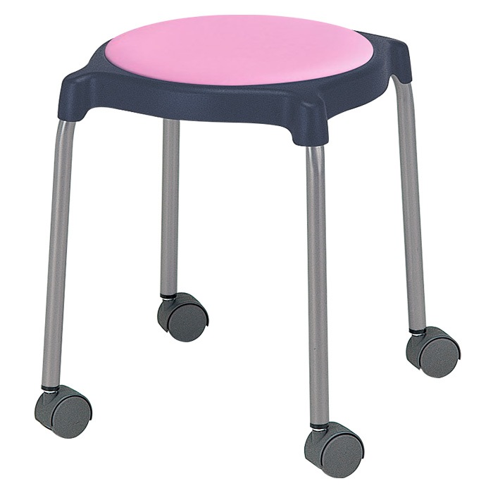 スツール 丸椅子 E-CUPPO-CC 幅37x奥行37cm 座面高44.5cm 座面Φ36cm 背なし キャスター付 丸イス 事務椅子 おしゃれ ニシキ工業 オフィス家具