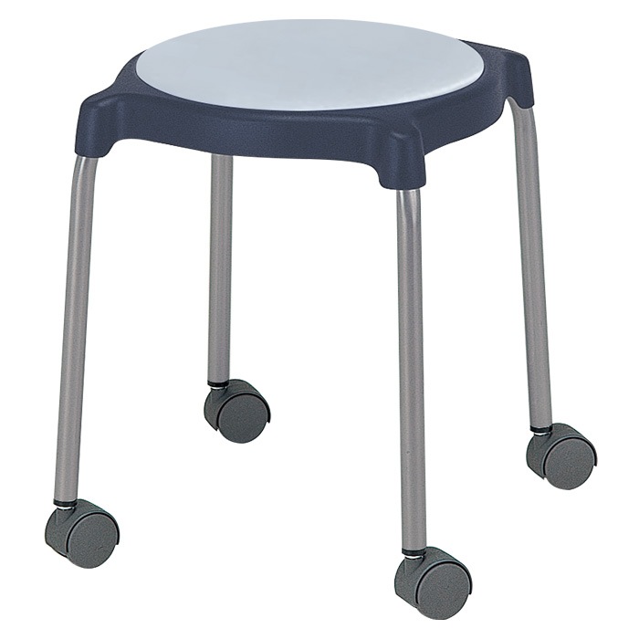 スツール 丸椅子 E-CUPPO-CC 幅37x奥行37cm 座面高44.5cm 座面Φ36cm 背なし キャスター付 丸イス 事務椅子 おしゃれ ニシキ工業 オフィス家具