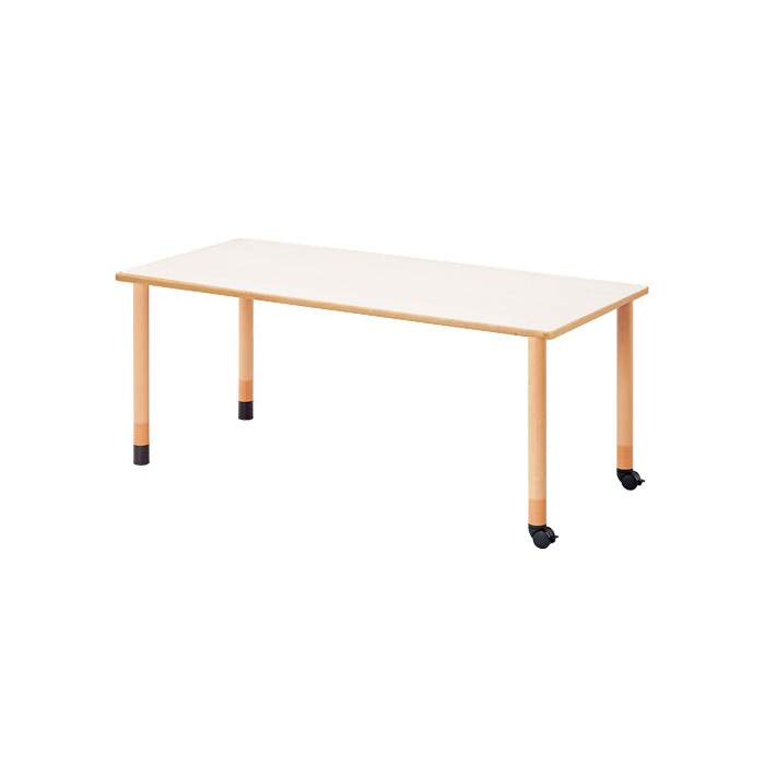 介護用テーブル 上下昇降3段階 車椅子対応 E-FPA-1675KC 幅160x奥行75x高さ66・70・74cm 角型 キャスター脚