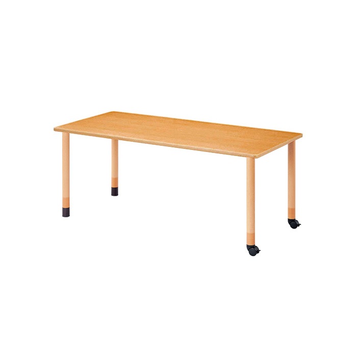 介護用テーブル 上下昇降3段階 車椅子対応 E-FPA-1690KC 幅160x奥行90x高さ66・70・74cm 角型 キャスター脚