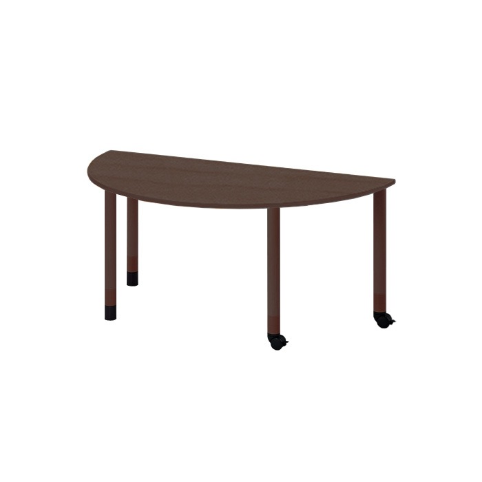 介護用テーブル 上下昇降3段階 車椅子対応 E-FPA-1890HRC 幅180x奥行90x高さ66・70・74cm 半円型 キャスター脚