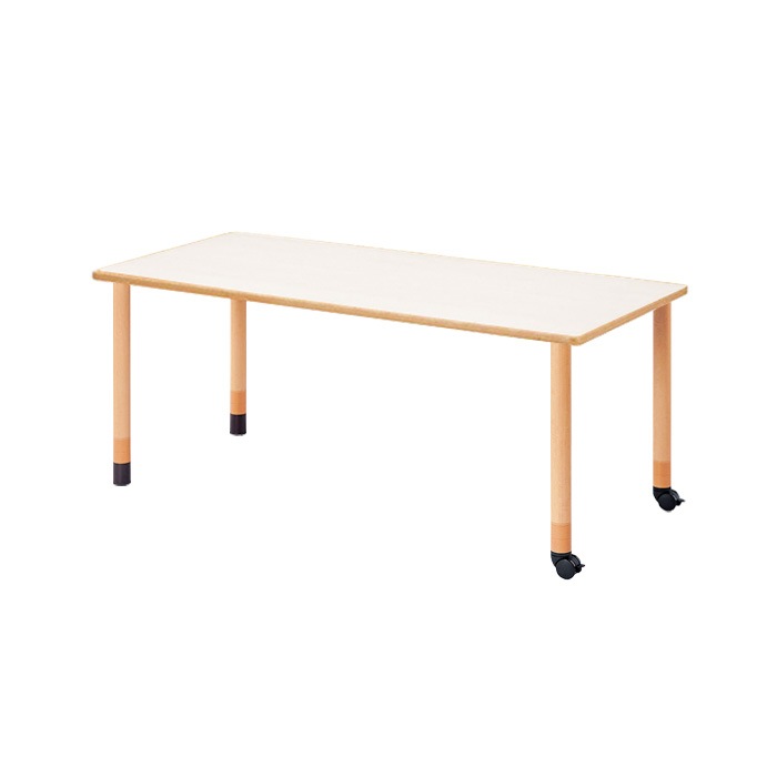 介護用テーブル 上下昇降3段階 車椅子対応 E-FPA-1860KC 幅180x奥行60x高さ66・70・74cm 角型 キャスター脚