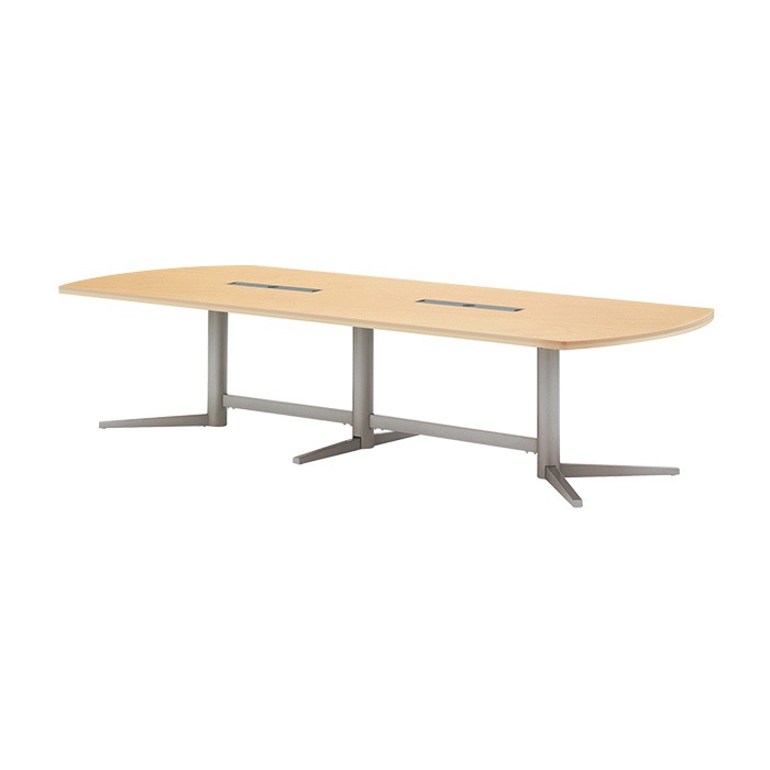 ミーティングテーブル セット 8人用 LSB-3612RWSET 会議用テーブル LSB-3612RW （幅360x奥行120x高さ72cm） 1台 ＋ オフィスチェア FTX-18 8脚 【法人様配送料無料(北海道 沖縄 離島を除く)】 会議用テーブルセット フリーアドレスデスク