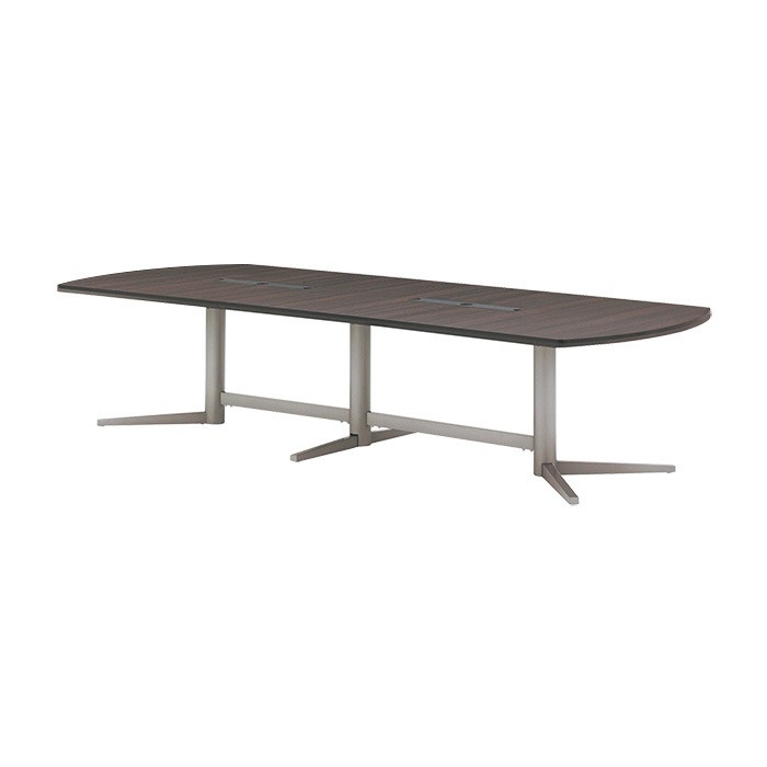 ミーティングテーブル セット 8人用 LSB-3614RWSET 会議用テーブル LSB-3614RW (幅360x奥行140x高さ72cm) 1台 + オフィスチェア FTX-18 8脚 【法人様配送料無料(北海道 沖縄 離島を除く)】 会議用テーブルセット フリーアドレスデスク