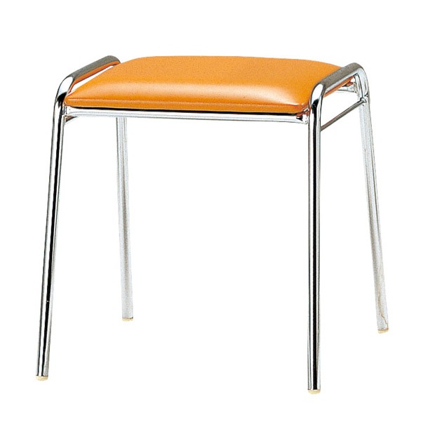 スツール FSC-120 横幅42.7×奥行き41×高さ43cm ビニールシート／メッキ脚 【法人様配送料無料(北海道 沖縄 離島を除く)】 ミーティングチェア オフィスチェア デスクチェア 会議椅子 チェア TOKIO 藤沢工業 オフィス家具