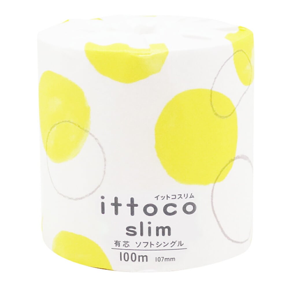 徳用トイレットペーパー イットコスリム ソフトシングル 有芯 100m 1ロール 個包装 60ロール入り イトマン【送料無料】 10100025 ittoco slim イットコ slim