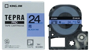 キングジム　テプラPROテープ　カラーカートリッジ　青ラベル　24mm　SC24B