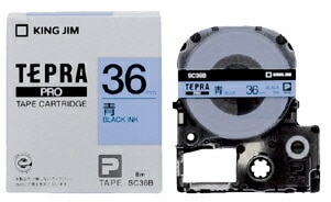 キングジム　テプラPROテープ　カラーカートリッジ　青ラベル　36mm　SC36B