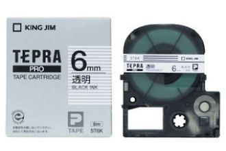 キングジム　テプラPROテープカートリッジ　透明ラベル　6mm　ST6K
