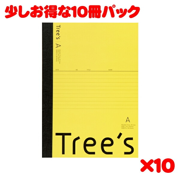 日本ノート スタンダードノート Tree's B5サイズ A罫30枚 イエロー