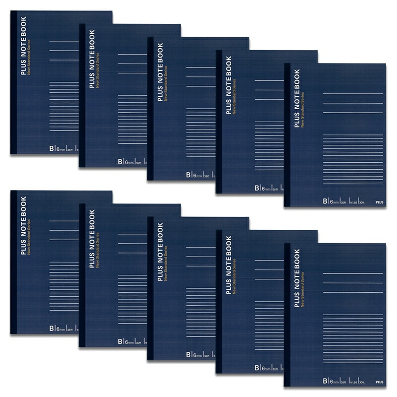 プラス(PLUS)ノート ノートブック セミB5 B罫 30枚 ブルー 10冊パック NO-003BS-10P 76-730