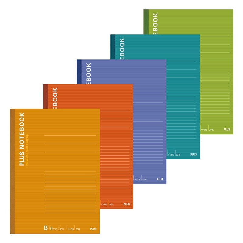 プラス(PLUS)ノート カラーアソート セミB5 B罫 30枚 5色 5冊パック NO-003BS-5CP 76-732