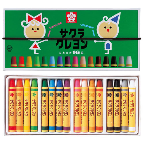 サクラクレパス クレヨン太巻 16色（ゴムヒモ付） LY16R