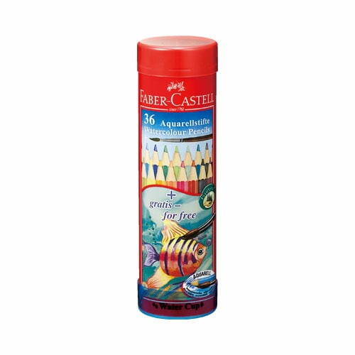 ファーバーカステル（FABER-CASTELL） 水彩色鉛筆　丸缶　36色セット　TFC-115936