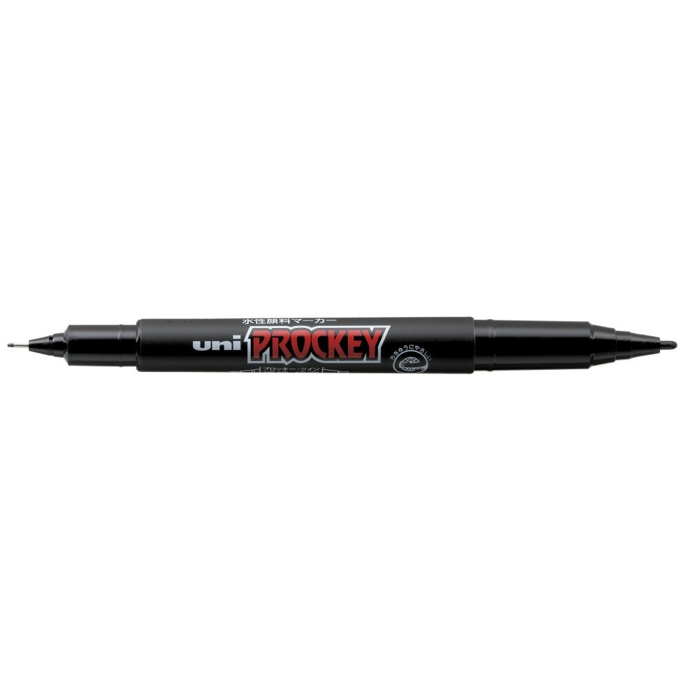 三菱鉛筆 プロッキー 極細 ツイン 水性顔料マーカー 黒 PM120T.24 マジック ペン ネームペン MITSUBISHI PENCIL