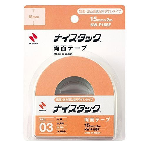 Nichiban ニチバン　ナイスタック　粗面・凹凸面に貼りやすいタイプ　小巻　15mm×2m NW-P15SF
